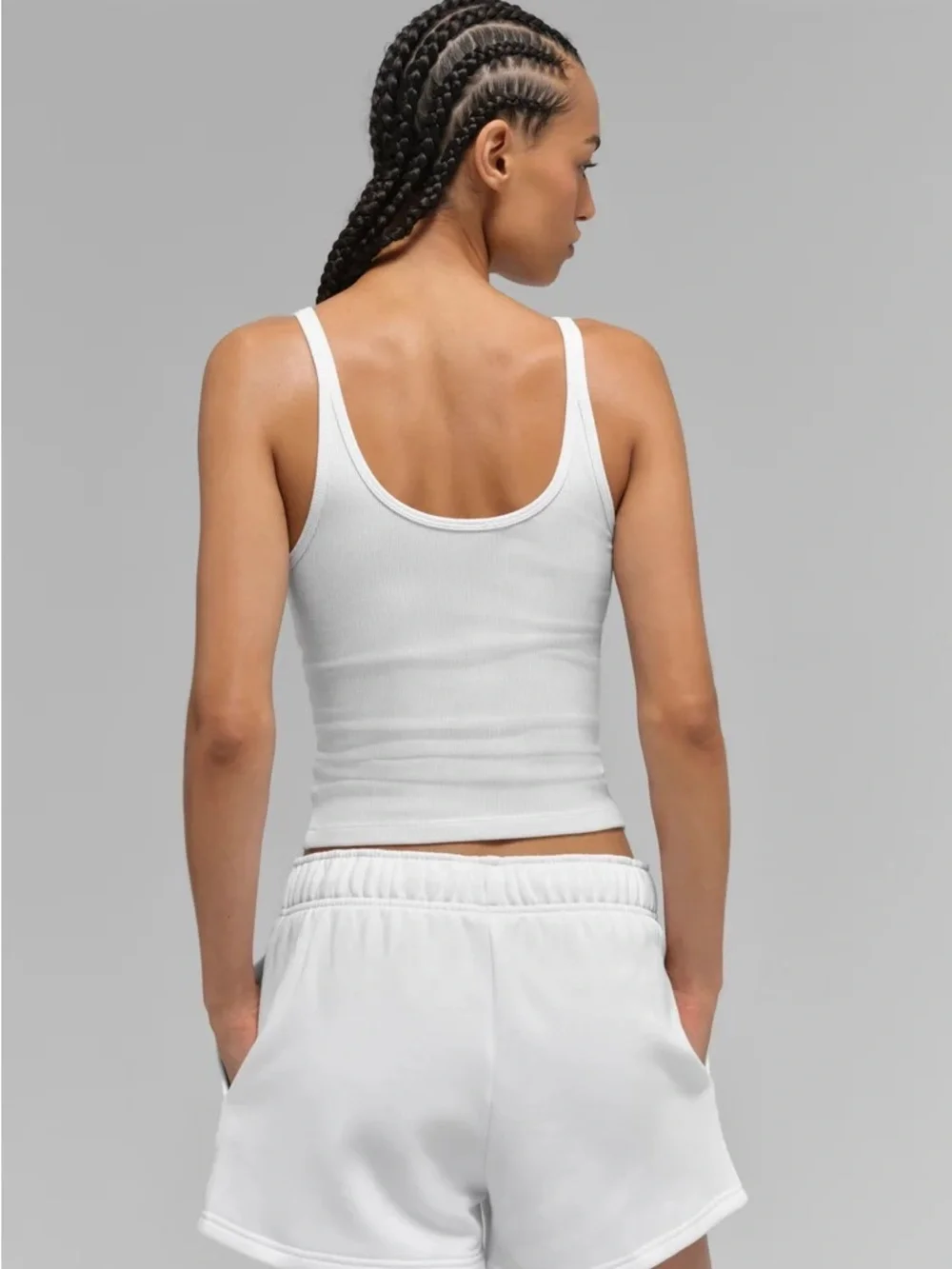 ALO Yoga White Ribbed prosper Tank